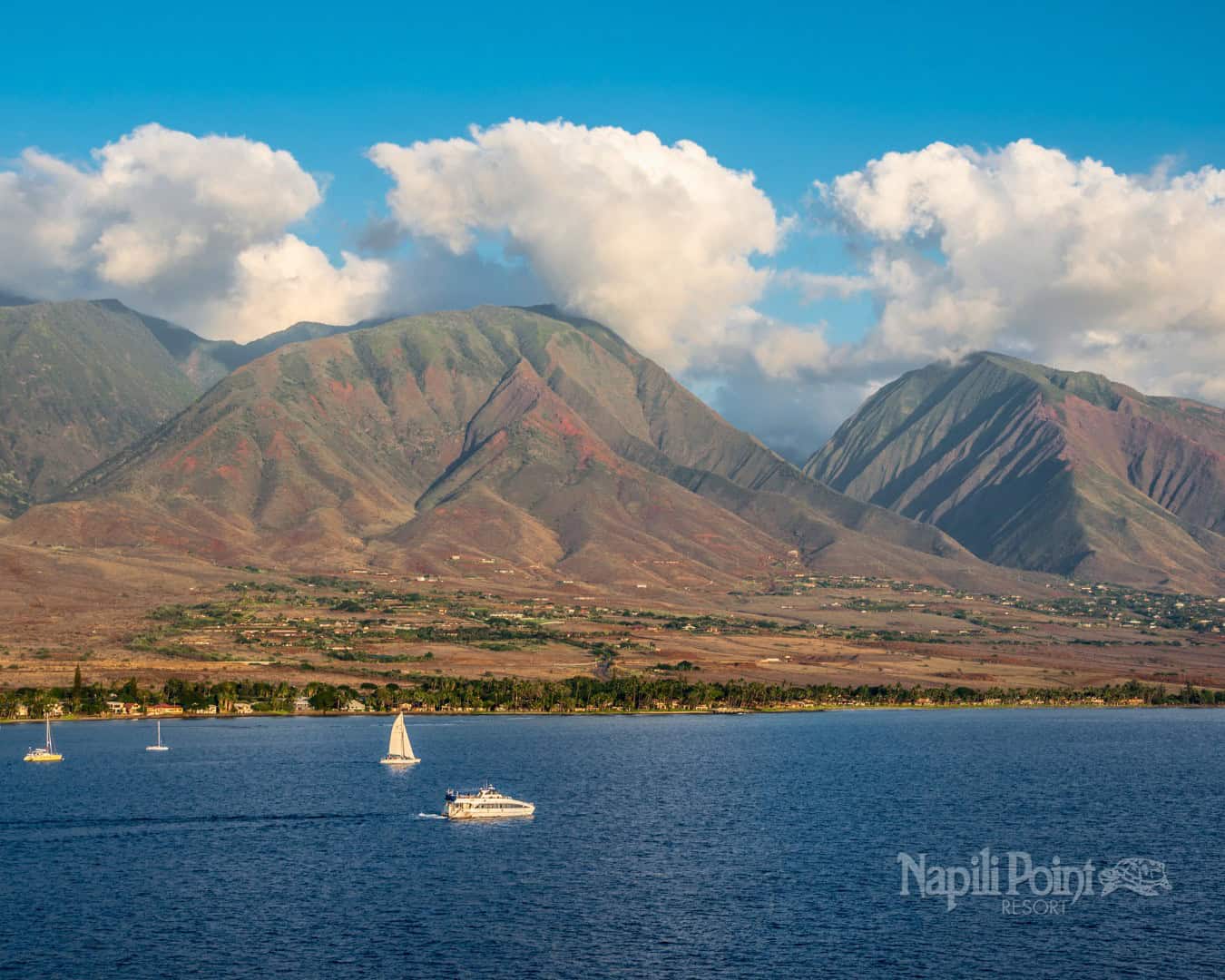 View of west Maui mountains from the ocean
