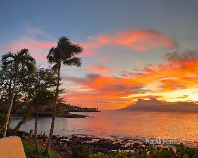 Orange and red sunset over the ocean